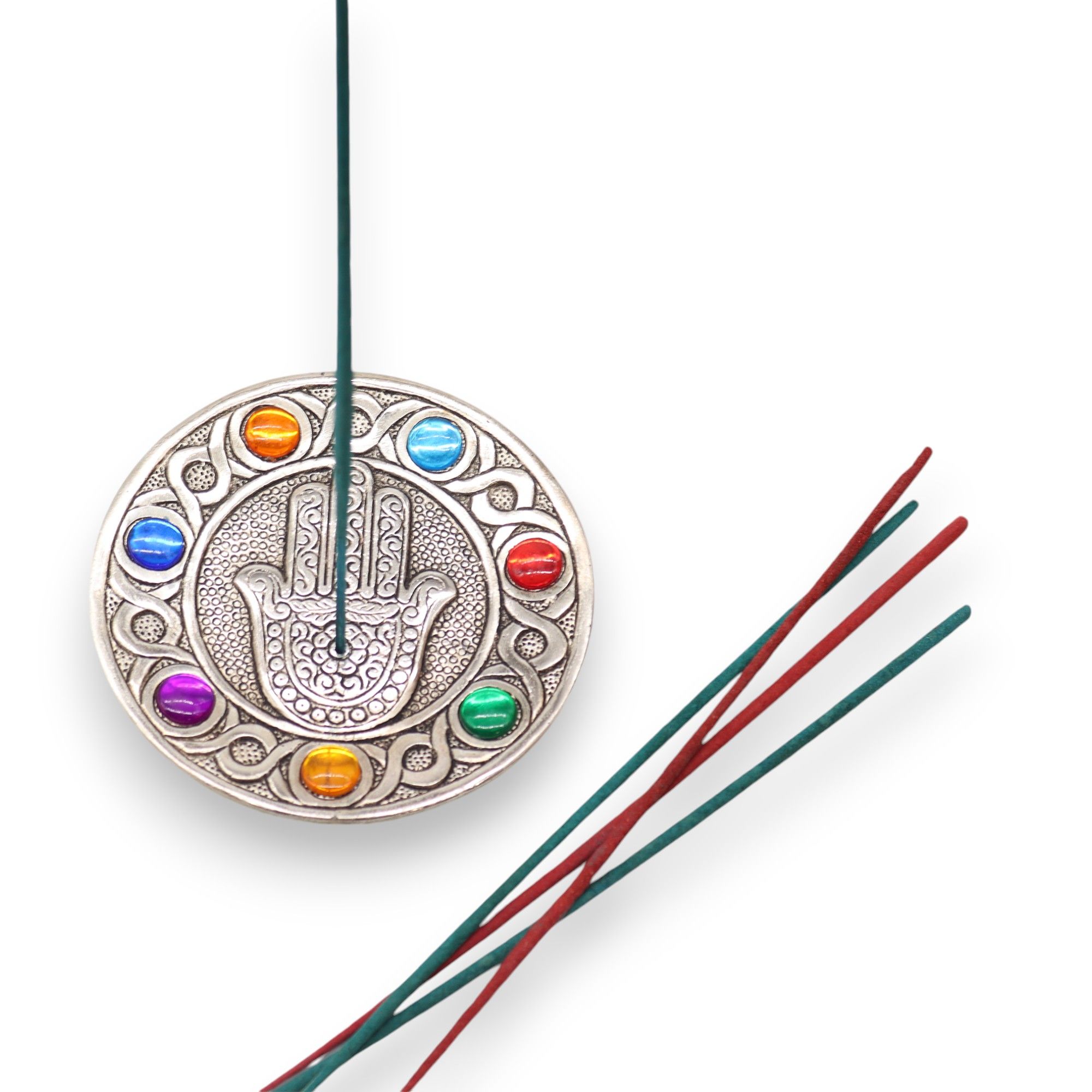 Seven Chakra Hamsa Incense Holder 11.5cm - Image 3