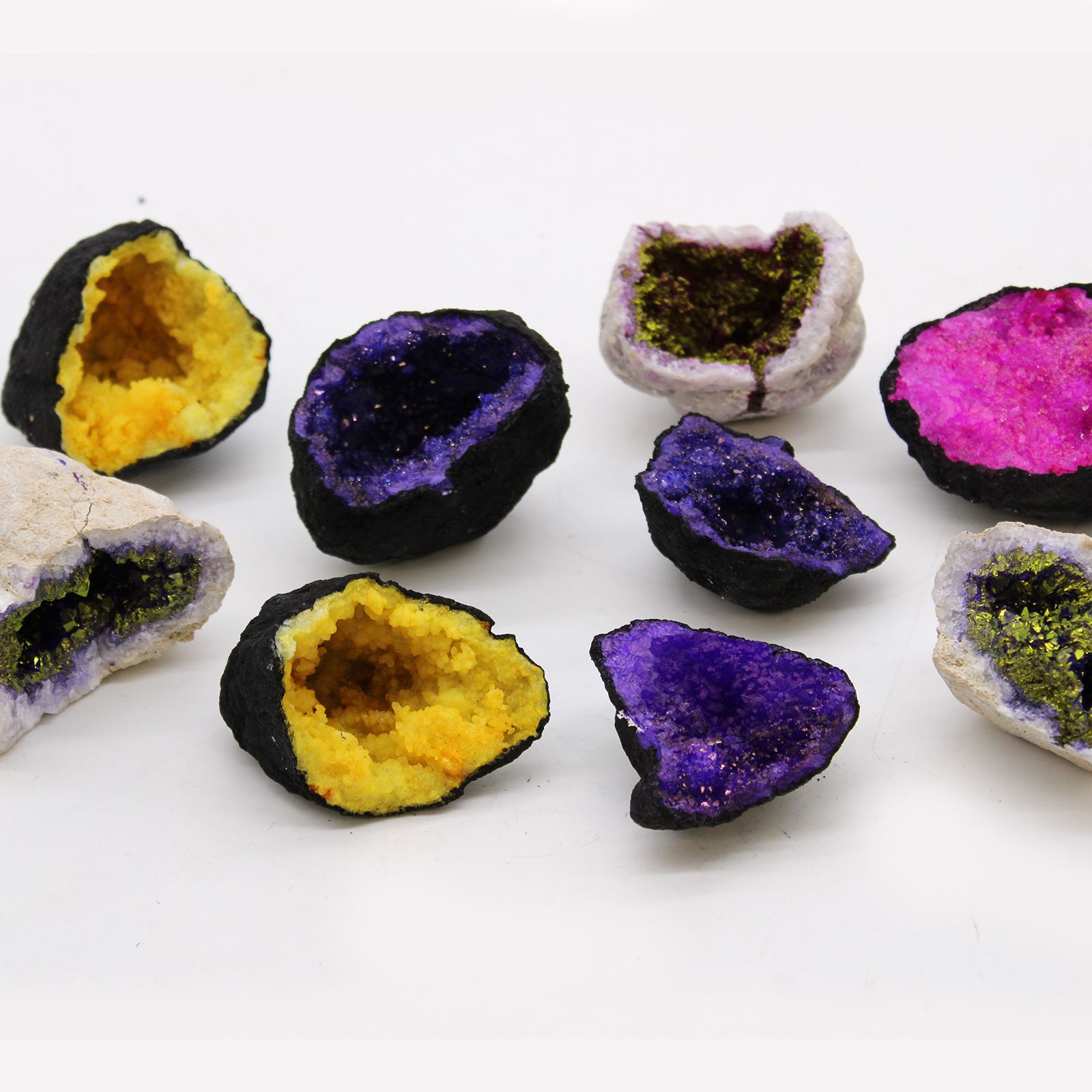 Coloured Calsite Geodes - Natural Rock - Pink & Gold - Image 4